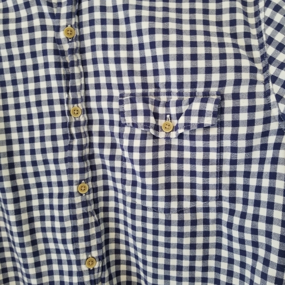 J.Crew 100% Cotton Navy/White Plaid Workshirt Size Medium - Picture 3 of 9